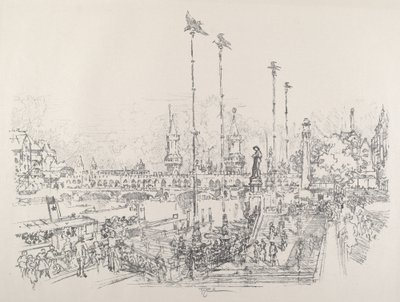Oberbaum-broen, Berlin, 1921. av Joseph Pennell
