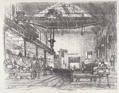 Planing Big Shells, 1916. av Joseph Pennell
