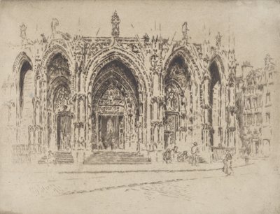 Veranda til San Maclou, Rouen, 1907. av Joseph Pennell