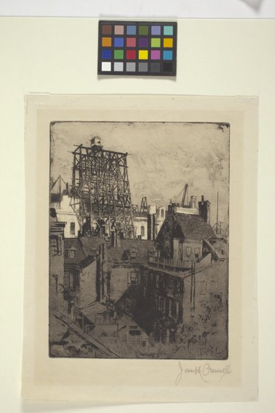 Offentlige bygninger, Philadelphia (etsing) av Joseph Pennell