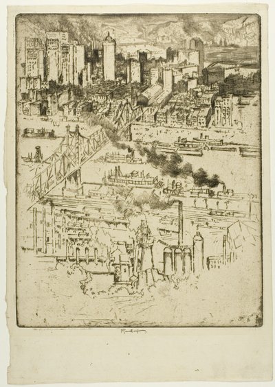 Jernbanestasjon, Pittsburgh av Joseph Pennell