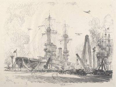 Klar til å starte, 1917. av Joseph Pennell