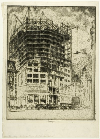 Gjenoppbygging av Fifth Avenue av Joseph Pennell