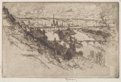 Rouen, fra Bon Secours av Joseph Pennell