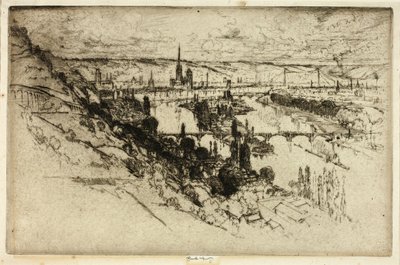 Rouen, fra Bon Secours av Joseph Pennell