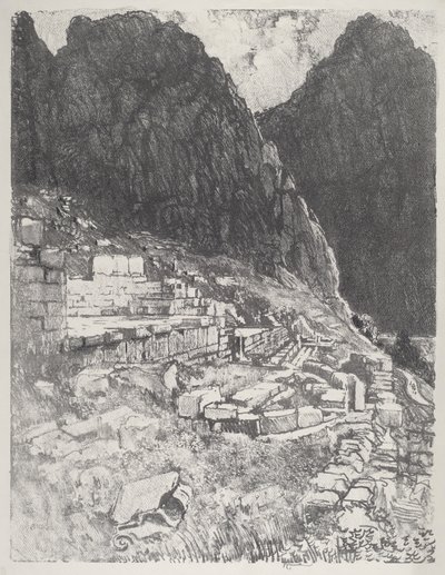 Seats of the Mighty, Delphi, 1913. av Joseph Pennell