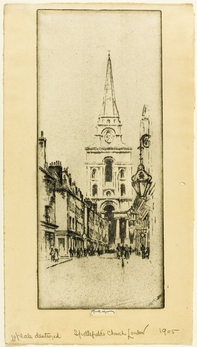 Spitalfields kirke av Joseph Pennell