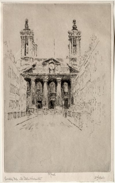St. Johns, Westminster, 1895. av Joseph Pennell