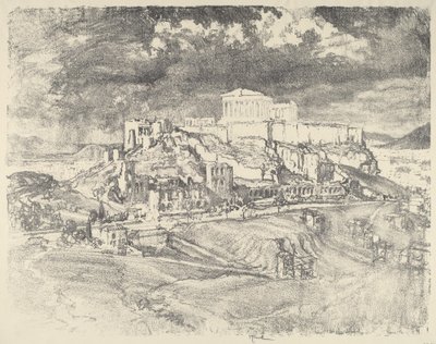 Storm bak Akropolis av Joseph Pennell