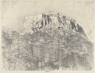 Soloppgang over Akropolis, 1913. av Joseph Pennell