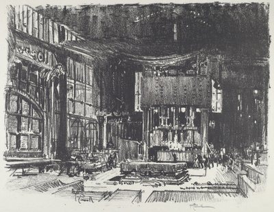 Akolyttene forbereder krigsgudens alter, 1916. av Joseph Pennell