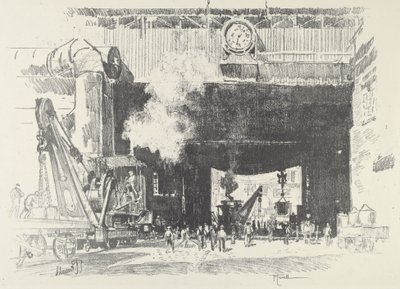 Den store porten til den store butikken, 1916. av Joseph Pennell