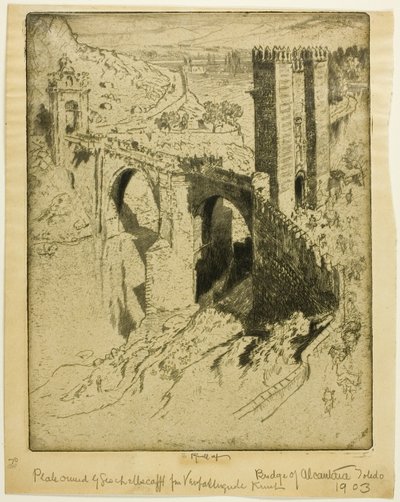 Alcantara-broen, Toledo av Joseph Pennell