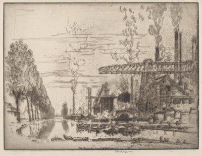 Brussel-kanalen, en moderne hobbema av Joseph Pennell