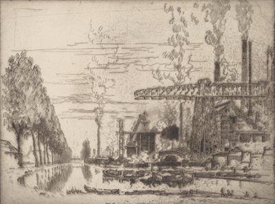 Brussel-kanalen, A Modern Hobbema, 1910. av Joseph Pennell