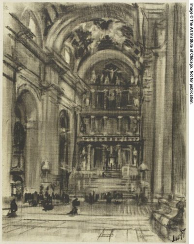 The Cheerful Gothic Cloisters, Toledo av Joseph Pennell