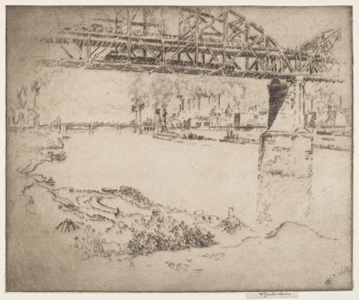 Bybroen, St. Louis av Joseph Pennell