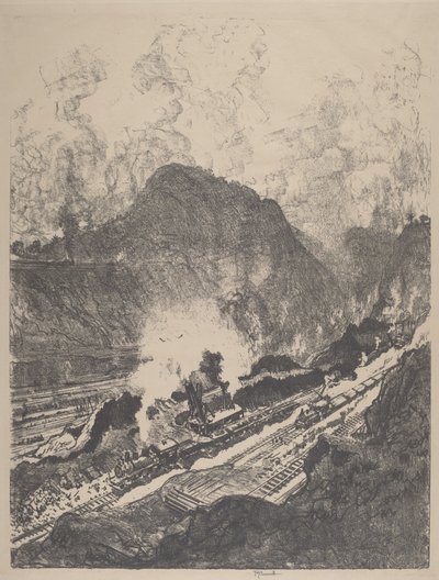 The Cut fra Culebra av Joseph Pennell