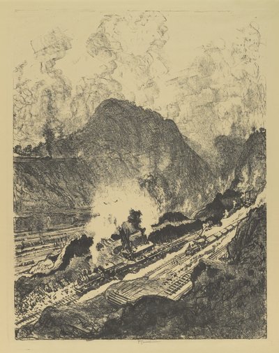 The Cut fra Culebra av Joseph Pennell