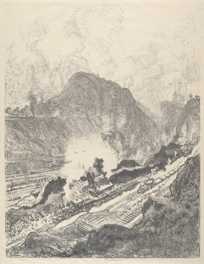 The Cut from Culebra, 1912. av Joseph Pennell