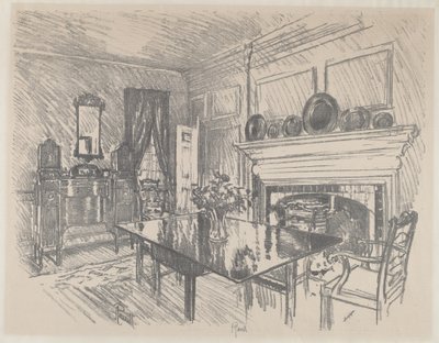 Spisestuen, Stenton av Joseph Pennell
