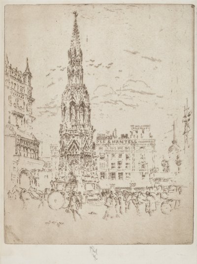 Elinor Cross, foran Charing Cross jernbanestasjon av Joseph Pennell