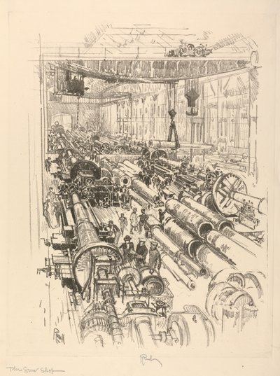 The English War Series: W. 441. The Gun Shop av Joseph Pennell