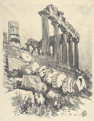 The Fallen Column, Athen av Joseph Pennell