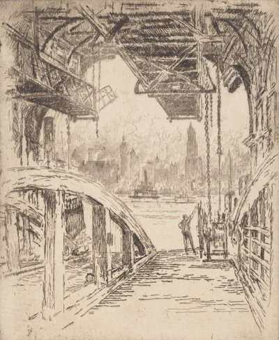 Fergehuset, 1919. av Joseph Pennell