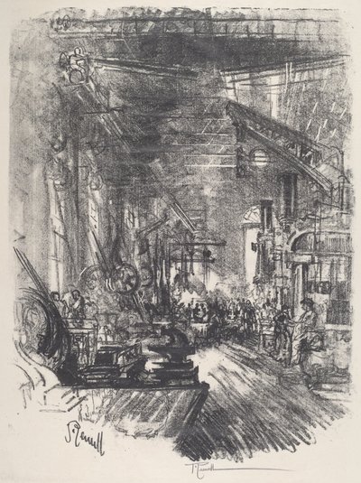 The Forges, 1917. av Joseph Pennell