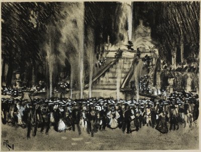 Fontenene som leker på La Granja av Joseph Pennell