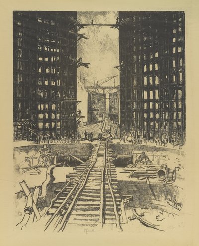 Portene til Pedro Miguel Lock, 1912 av Joseph Pennell