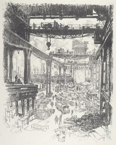 The Great Tower: Pig-Iron, 1916. av Joseph Pennell