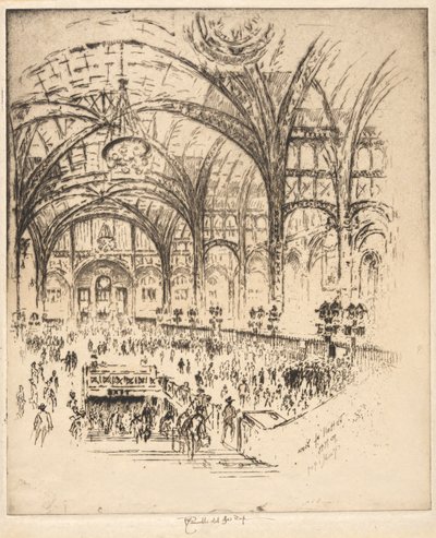 The Hall of Iron, Pennsylvania Station, New York av Joseph Pennell