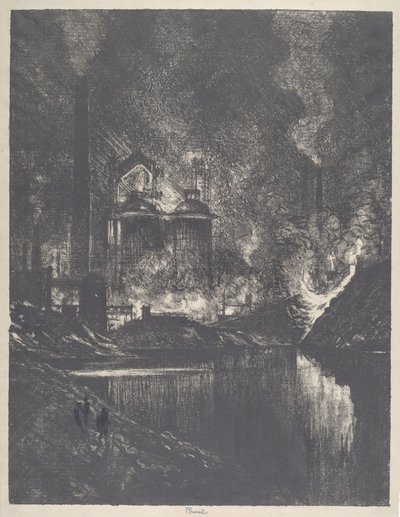 Ildsjøen, Charleroi, 1911. av Joseph Pennell