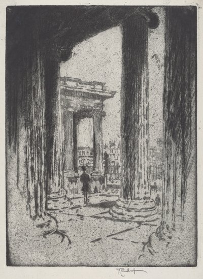 Portikoen, British Museum av Joseph Pennell