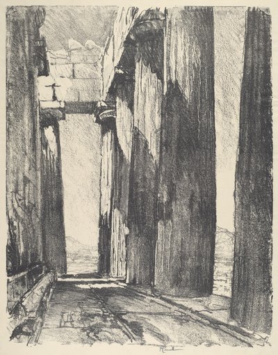 Portikoen til Parthenon av Joseph Pennell