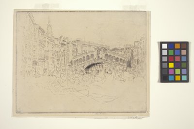Rialto, Venezia (etsing og tørrpunkt) av Joseph Pennell