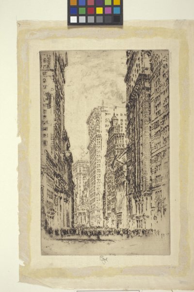 Børsen, New York (etsing) av Joseph Pennell