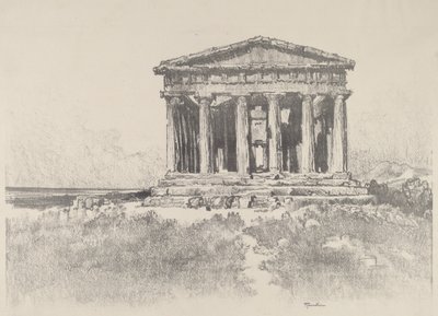 The Temple by the Sea, Temple of Concord, Girgenti, 1913. av Joseph Pennell