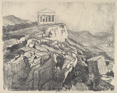 The Temple of Concord on the Wall, Girgenti av Joseph Pennell