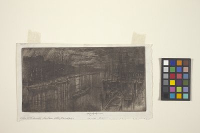 Themsen under broen (etsing) av Joseph Pennell