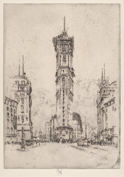 Times Building av Joseph Pennell