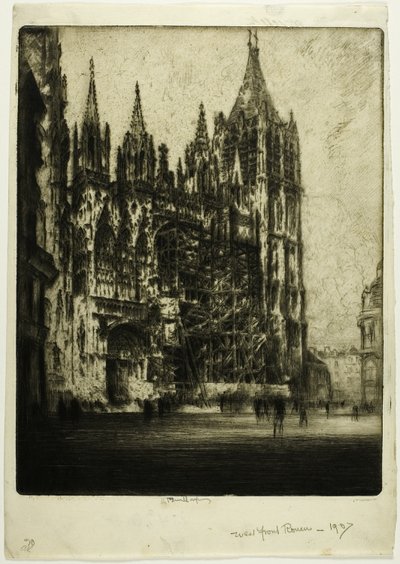 Vestfronten, Rouen katedral av Joseph Pennell
