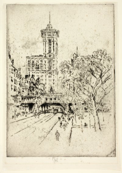 Times Building og 42nd Street av Joseph Pennell