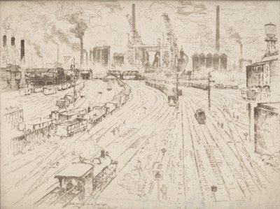 Spor, Oberhausen, 1910. av Joseph Pennell