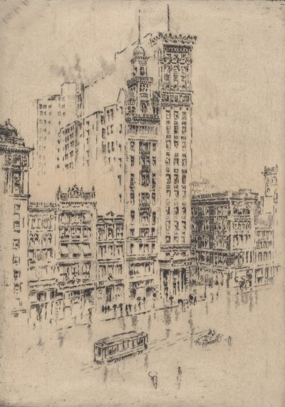 Union Square, Rainy Day, 1904. av Joseph Pennell