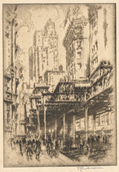 Uten tittel (The El) av Joseph Pennell