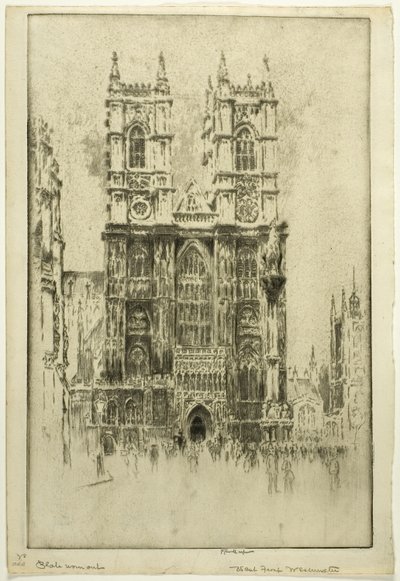 Vestfronten, Westminster Abbey av Joseph Pennell