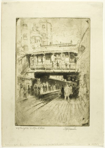 Westminster Bridge Station av Joseph Pennell